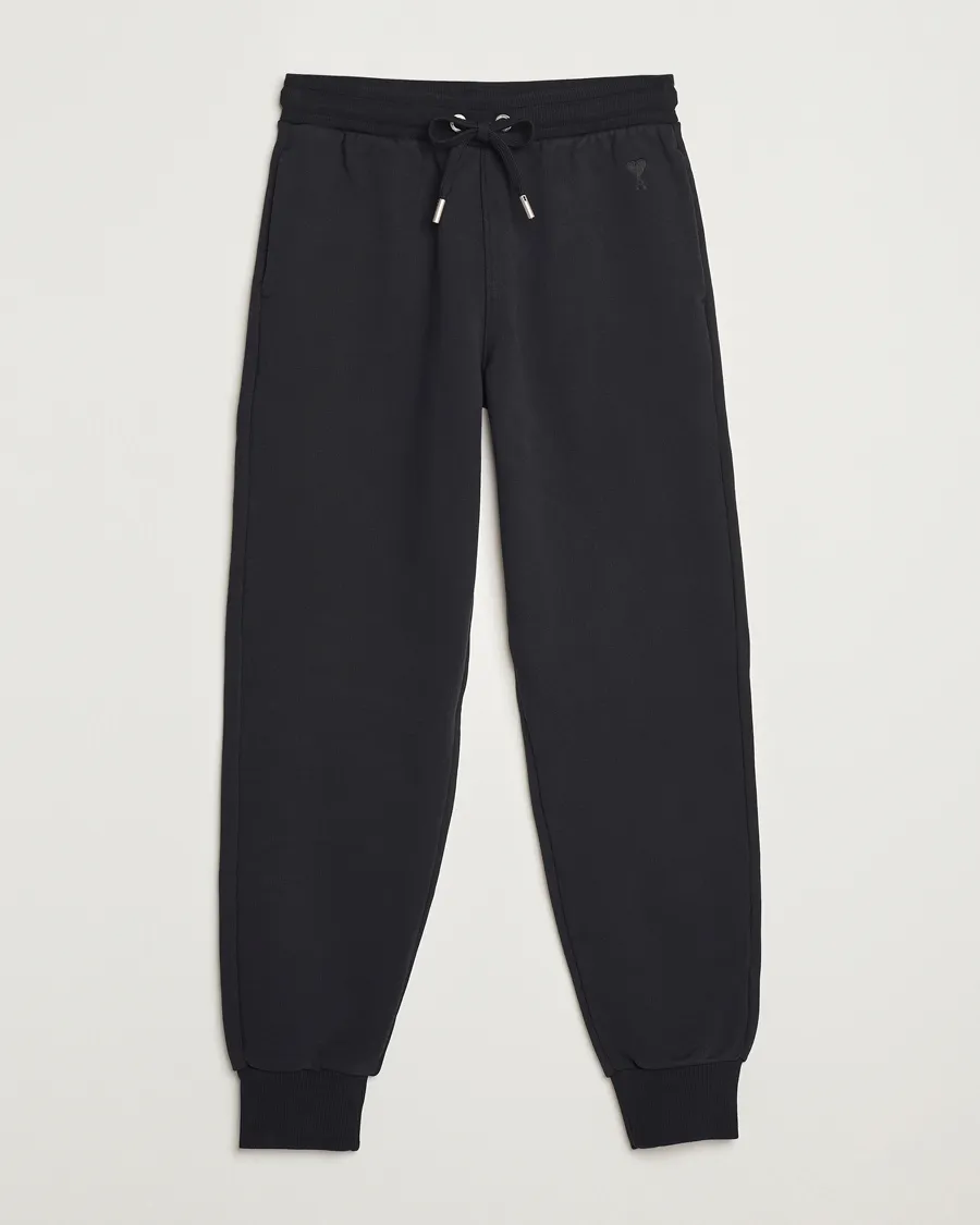 AMI Tonal Heart Logo Sweatpants Black