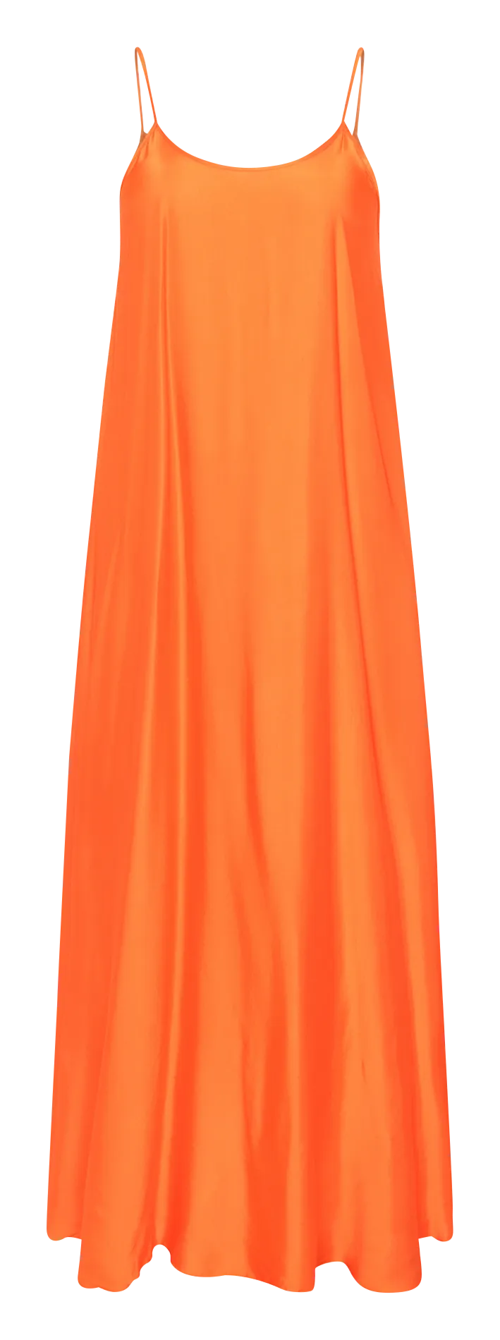 ARIA - Vestido largo holgado y vaporoso de tirantes finos en naranja