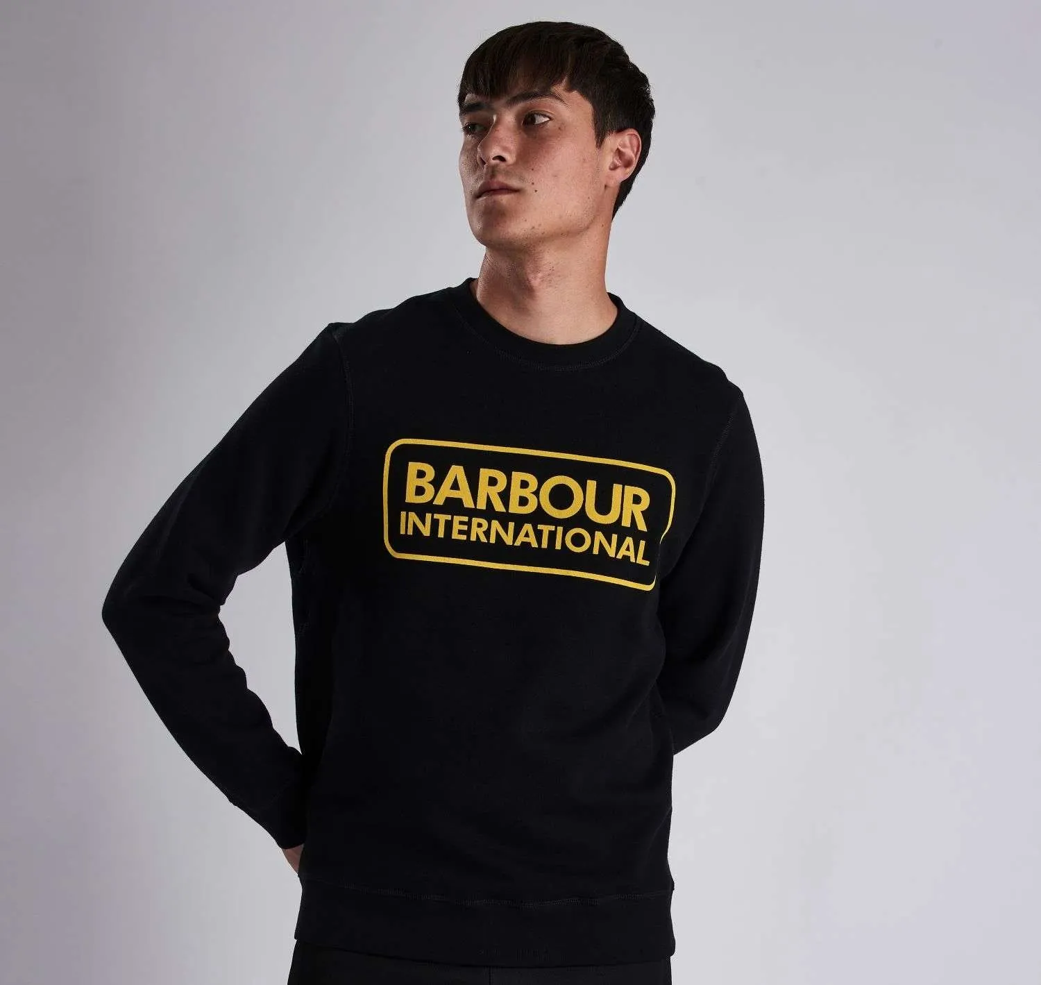 BARBOUR INTERNATIONAL LARGE LOGO SWEATSHIRT BLACK