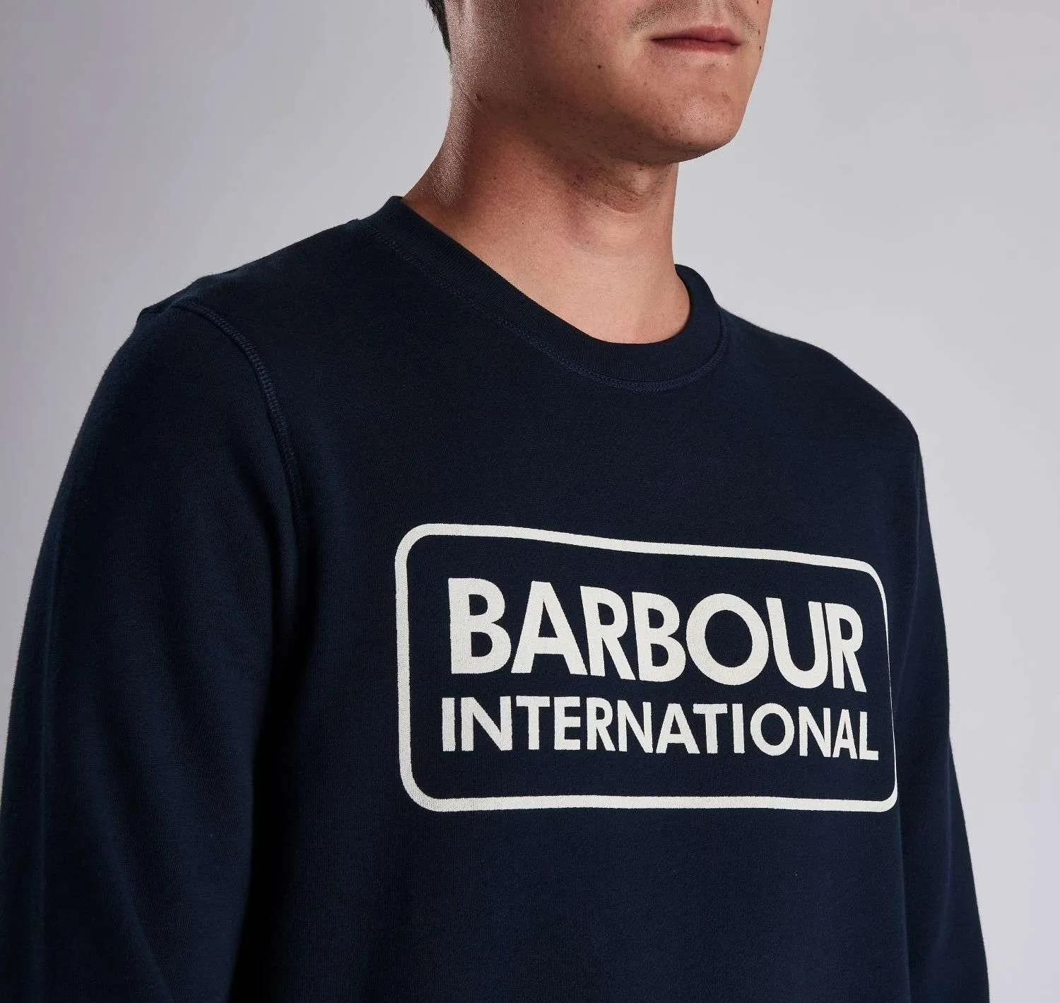 BARBOUR INTERNATIONAL LARGE LOGO SWEATSHIRT NAVY