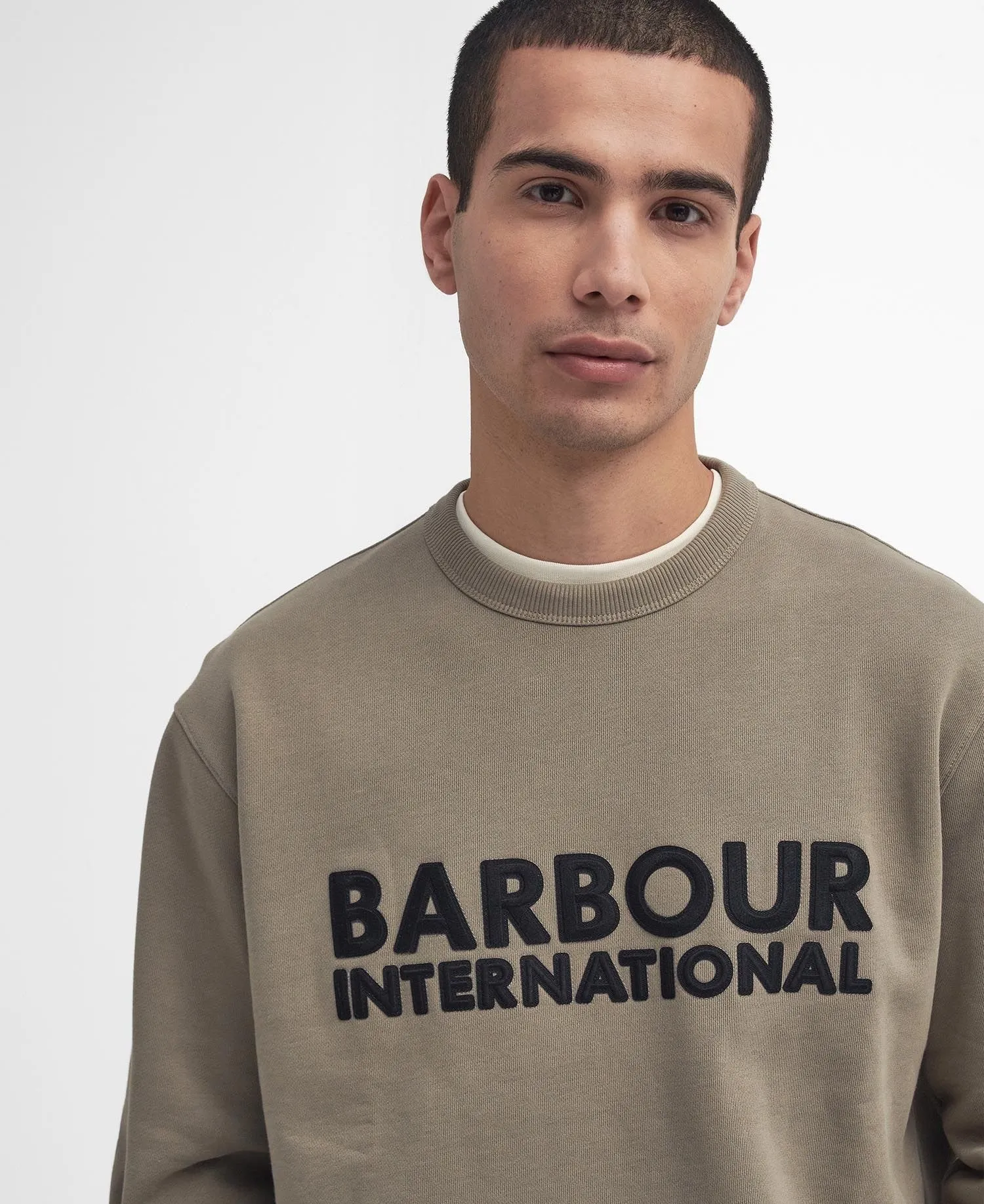 BARBOUR INTERNATIONAL OTIS LOGO SWEATSHIRT BRINDLE