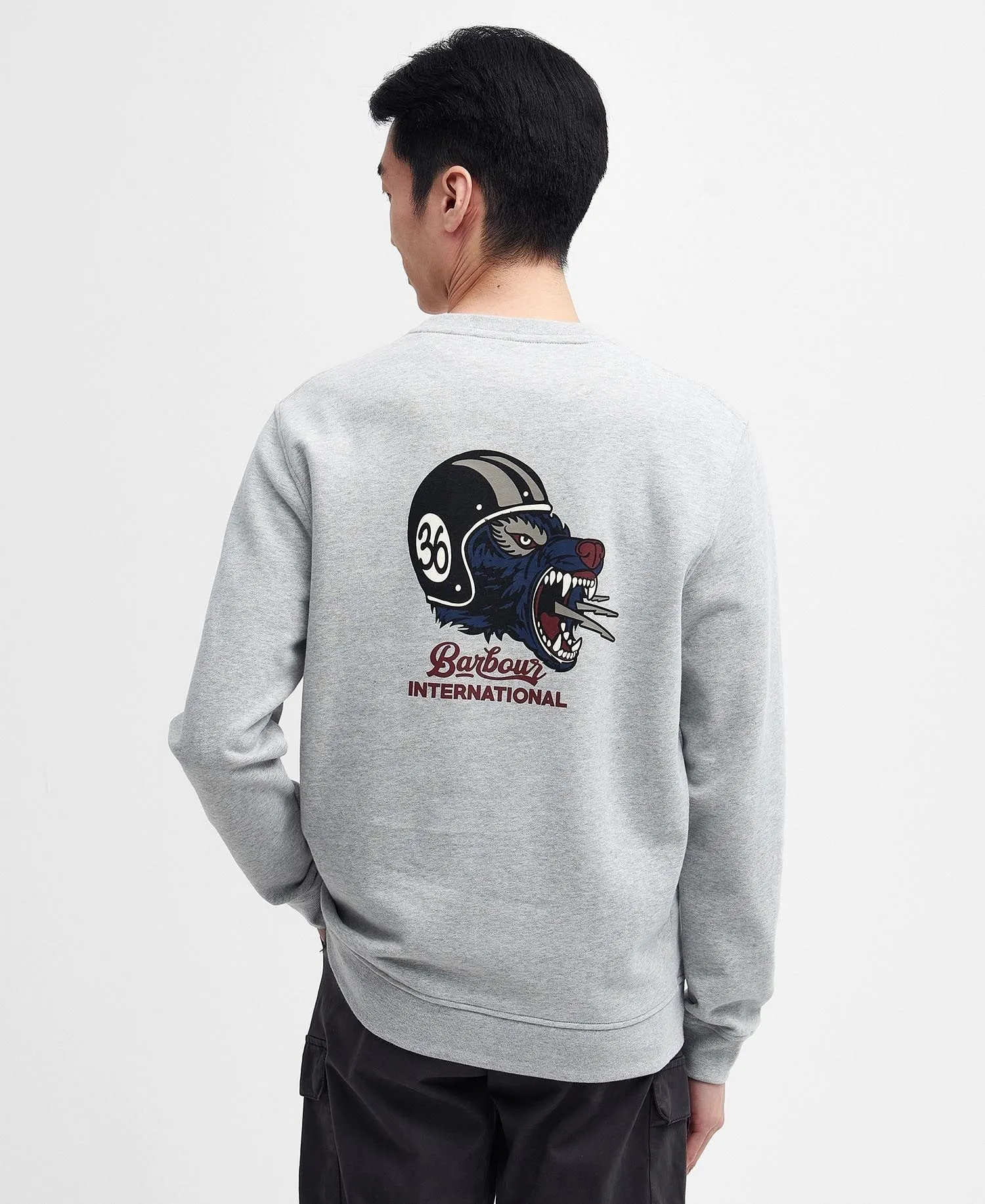 BARBOUR JACK GRAPHIC SWEATSHIRT GREY MARL