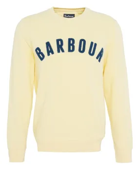 BARBOUR PREP LOGO CREW MENS SWEATSHIRT HERITAGE LEMON