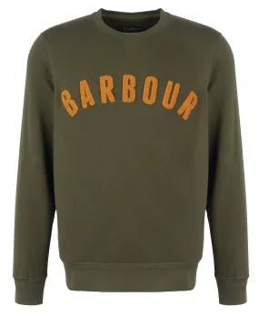 BARBOUR PREP LOGO CREW MENS SWEATSHIRT OLIVE