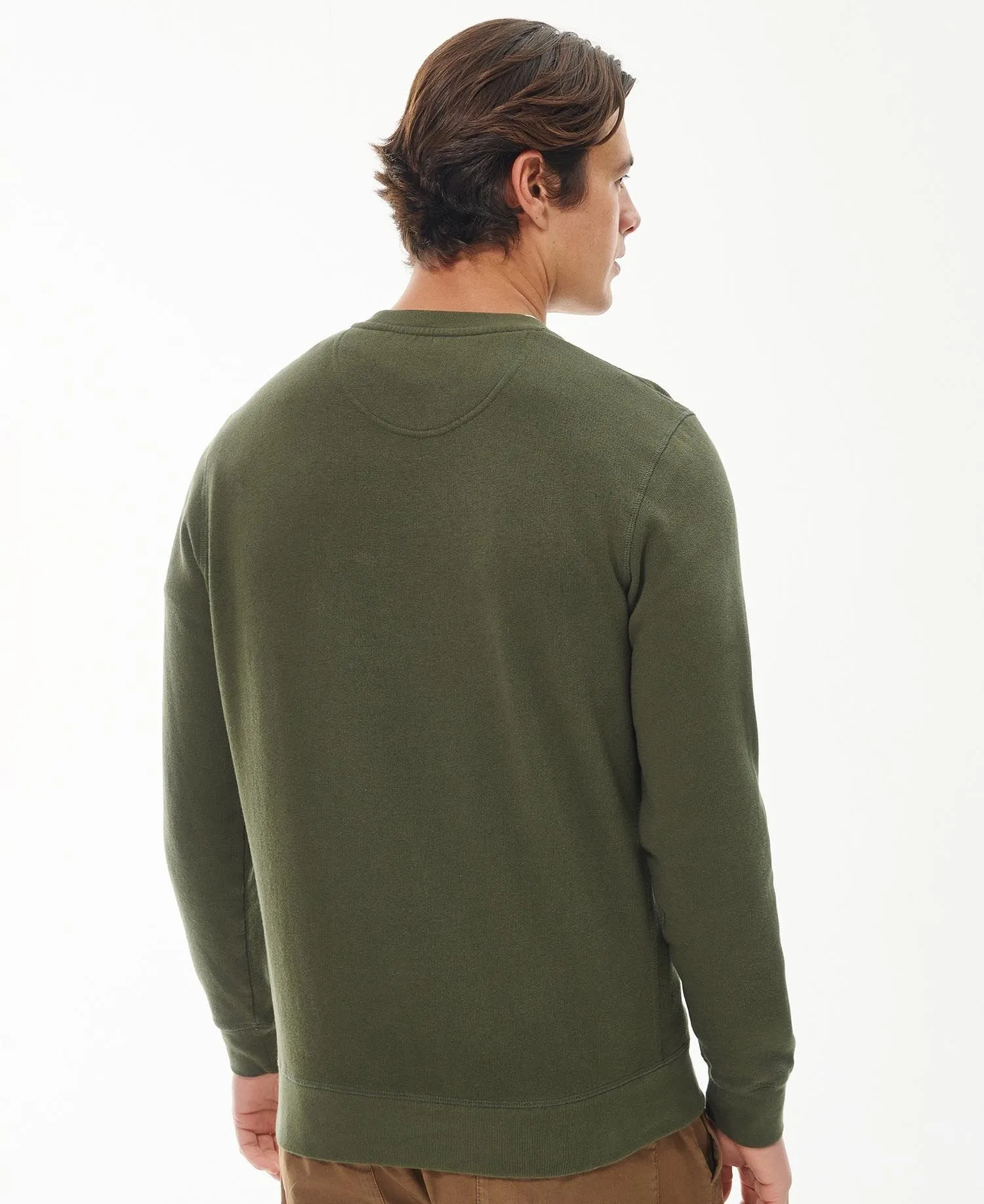 BARBOUR PREP LOGO CREW MENS SWEATSHIRT OLIVE