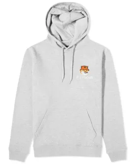 BARBOUR X MAISON KITSUNÉ FOX HEAD HOODIE SWEATSHIRT GREY MARL