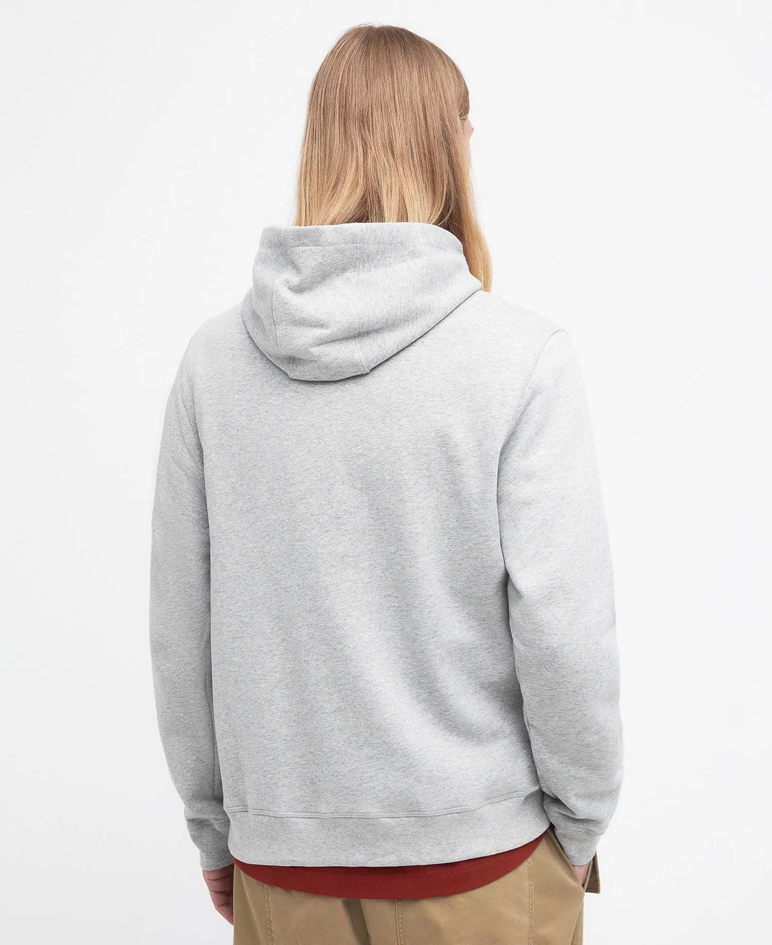 BARBOUR X MAISON KITSUNÉ FOX HEAD HOODIE SWEATSHIRT GREY MARL