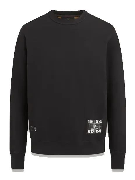 BELSTAFF CENTENARY APPLIQUE LABEL SWEATSHIRT BLACK