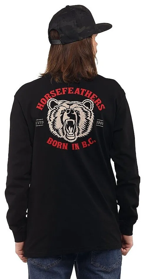 camisa Horsefeathers Grizzly LS - Black - men´s