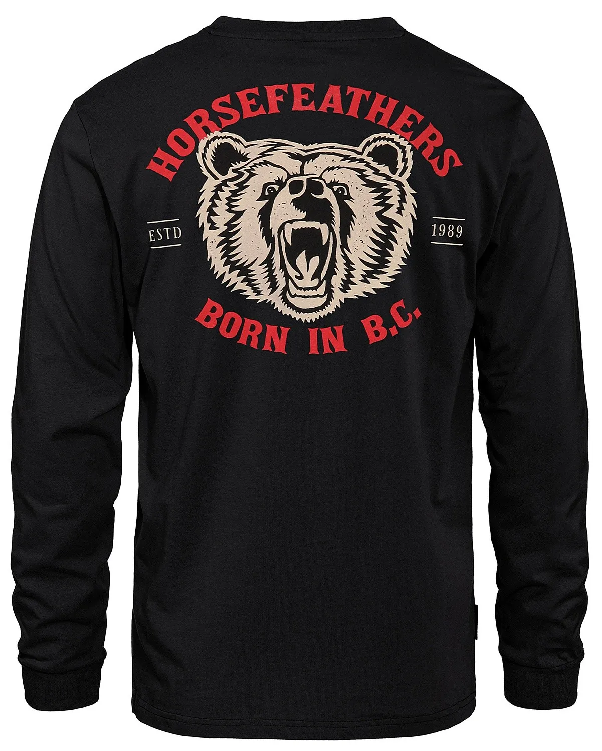 camisa Horsefeathers Grizzly LS - Black - men´s