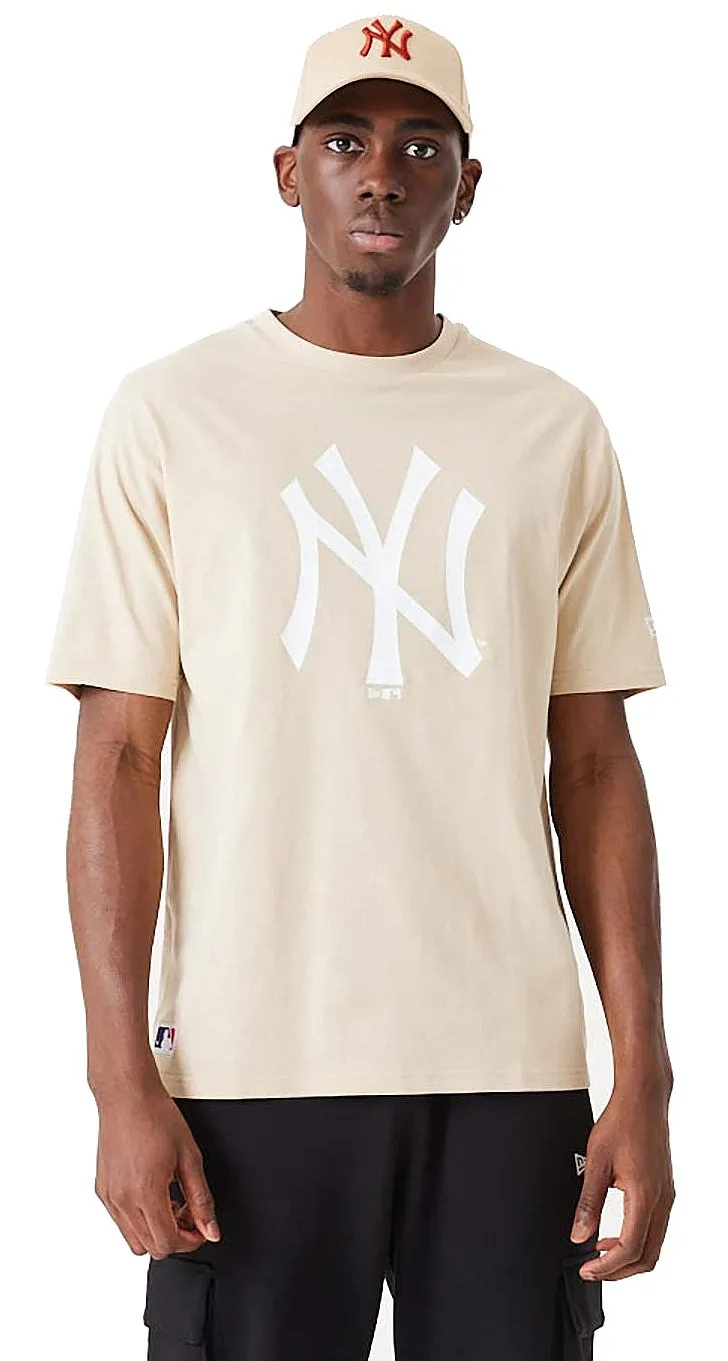 camisa New Era League Essential CF Oversized MLB New York Yankees - Oatmeal/White