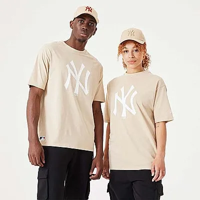 camisa New Era League Essential CF Oversized MLB New York Yankees - Oatmeal/White