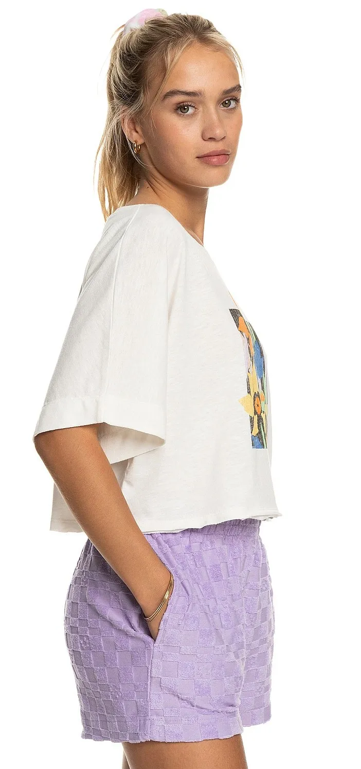 camisa Roxy Tiki & Surf Tee B - WBK0/Snow White - women´s