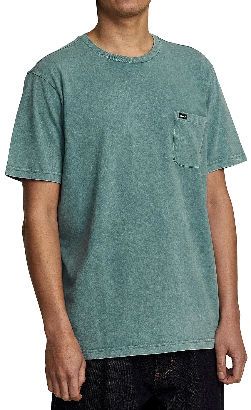 camisa RVCA Manic Tie Dye Crew Pocket - Mallard Blue - men´s