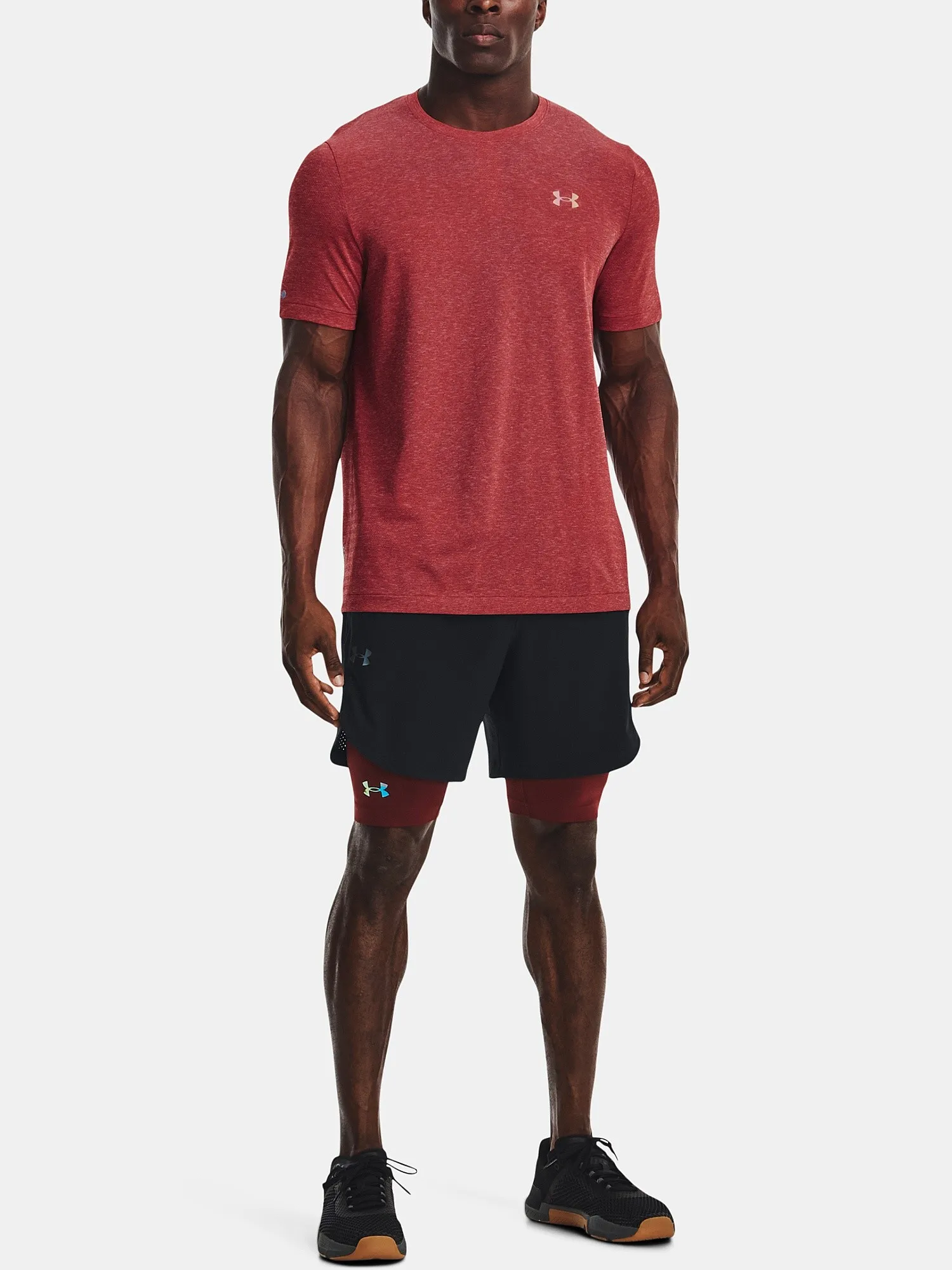 camisa Under Armour Rush Seamless GeoSport - Radio Red - men´s