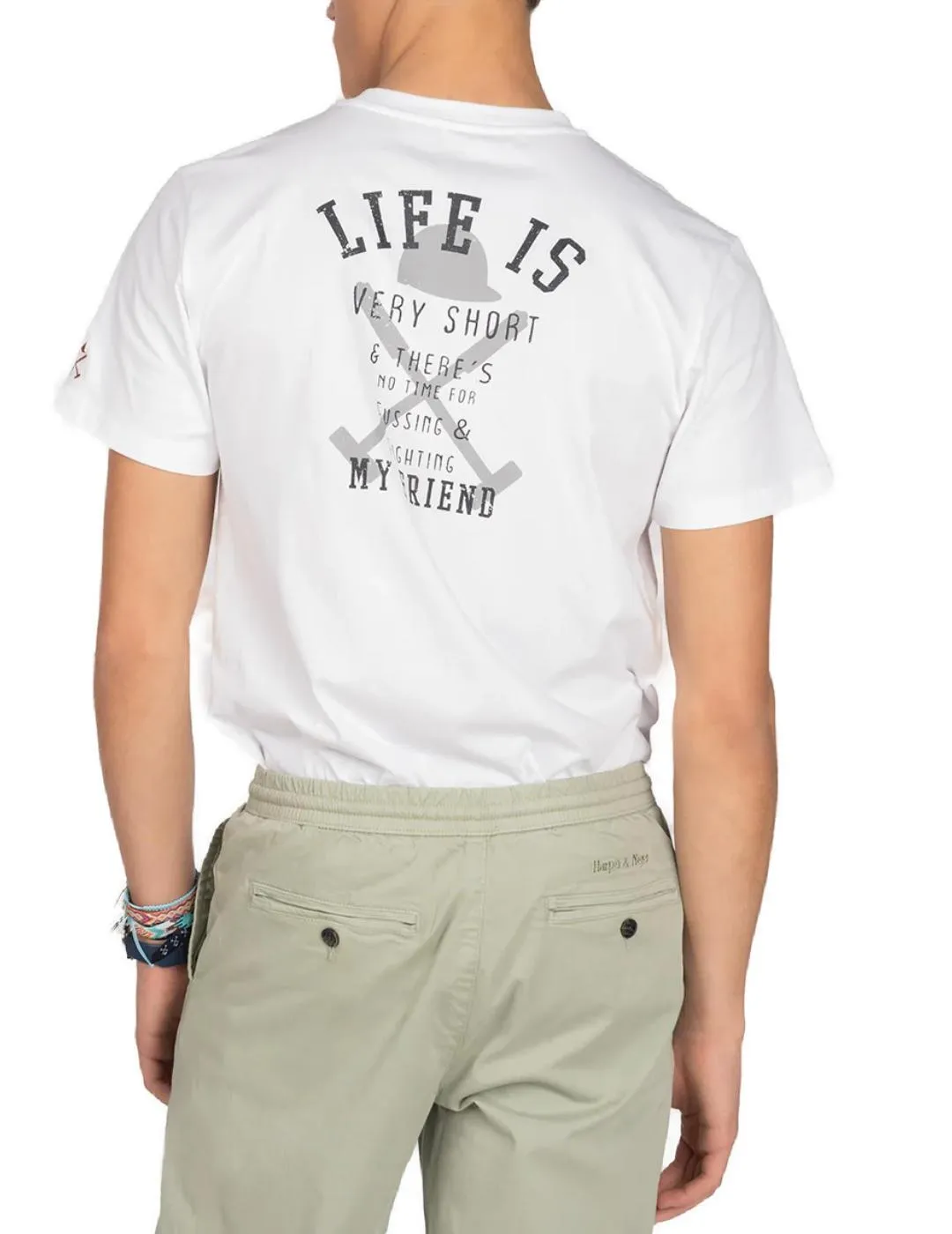 Camiseta Harper Life blanco manga corta para hombre