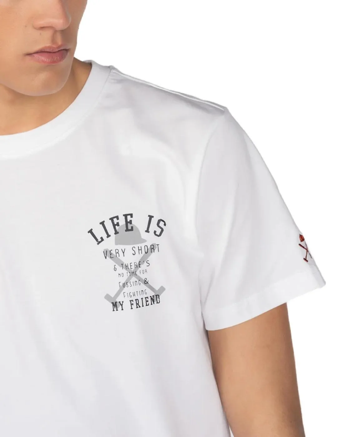 Camiseta Harper Life blanco manga corta para hombre