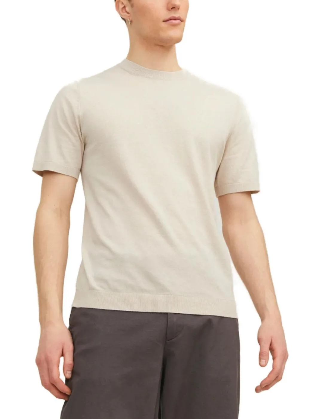 Camiseta Jack&Jones Marco punto beige de hombre