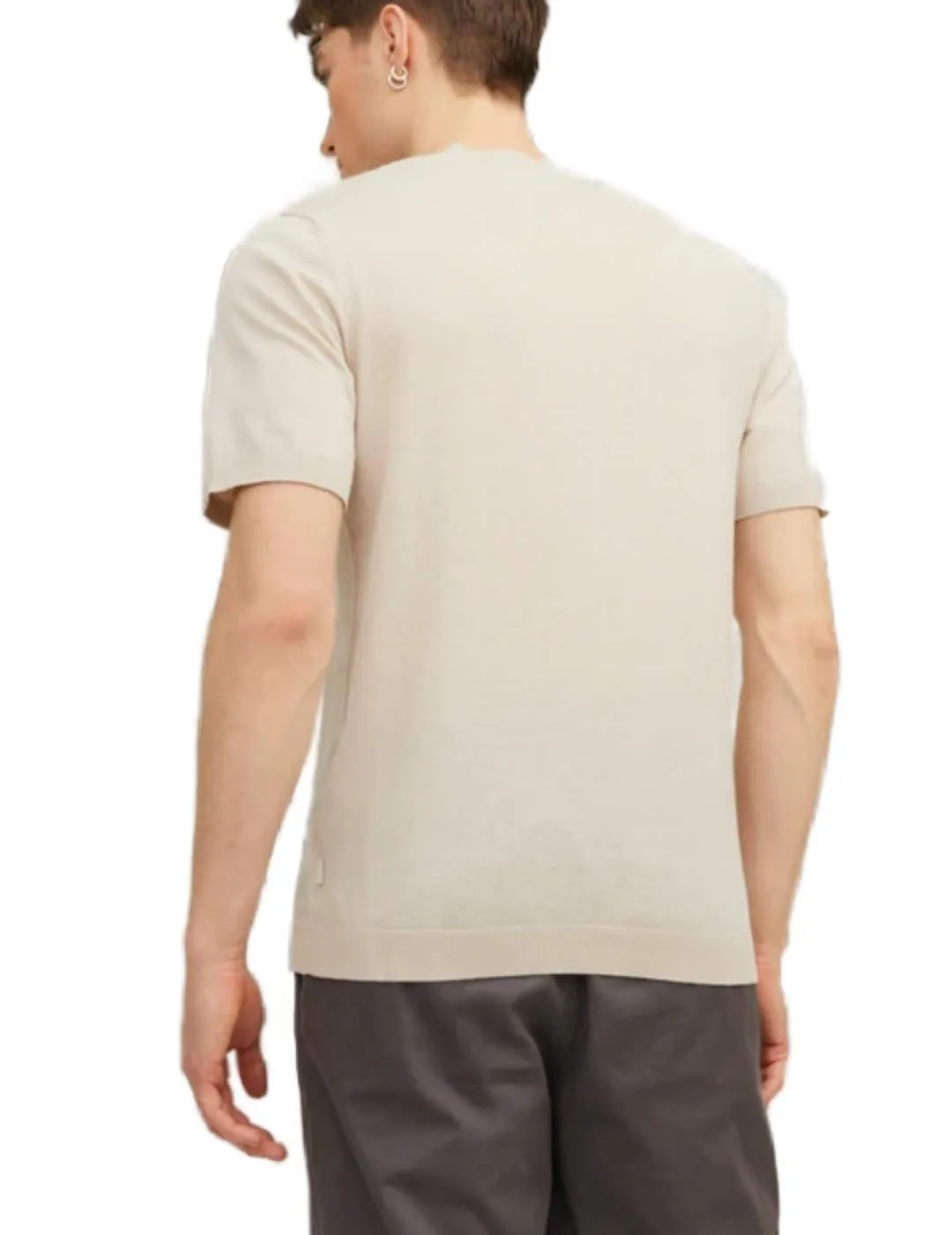 Camiseta Jack&Jones Marco punto beige de hombre