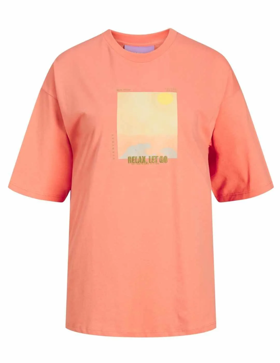 Camiseta JJXX Paige coral manga 3/4 para mujer