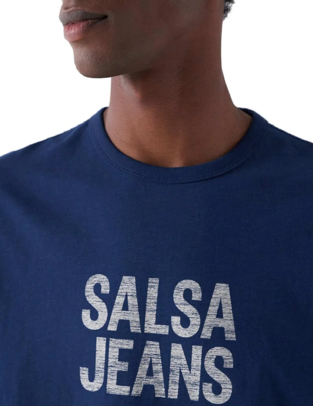 Camiseta Salsa azul logo blanco manga corta para hombre