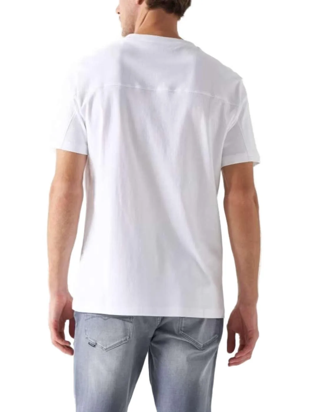 Camiseta Salsa blanca corte slim manga corta para hombre