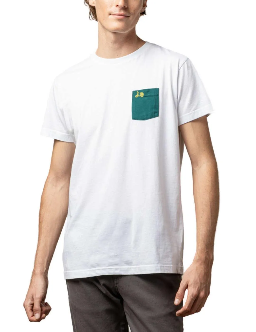 Camiseta Scotta Pocket blanco manga corta para hombre