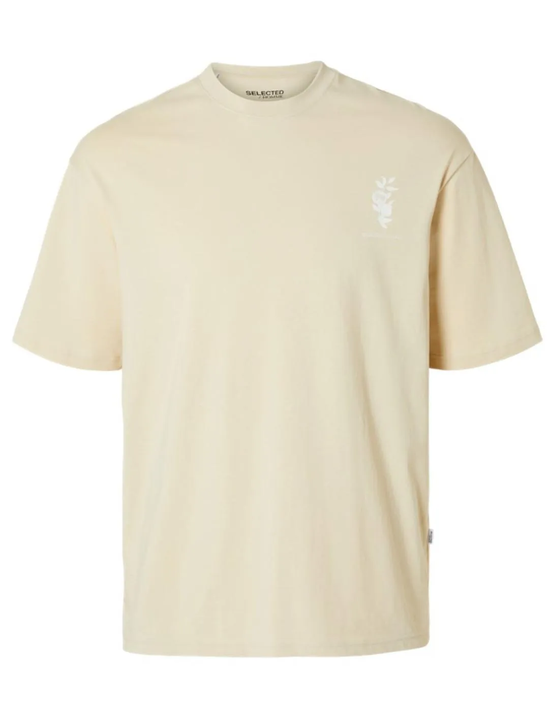 Camiseta Selected Corby beige claro manga corta para hombre