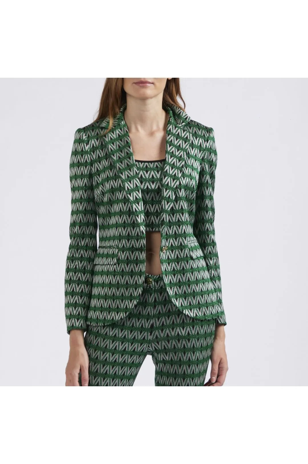 chaqueta de jacquard con botonadura simple rhombus multiverd