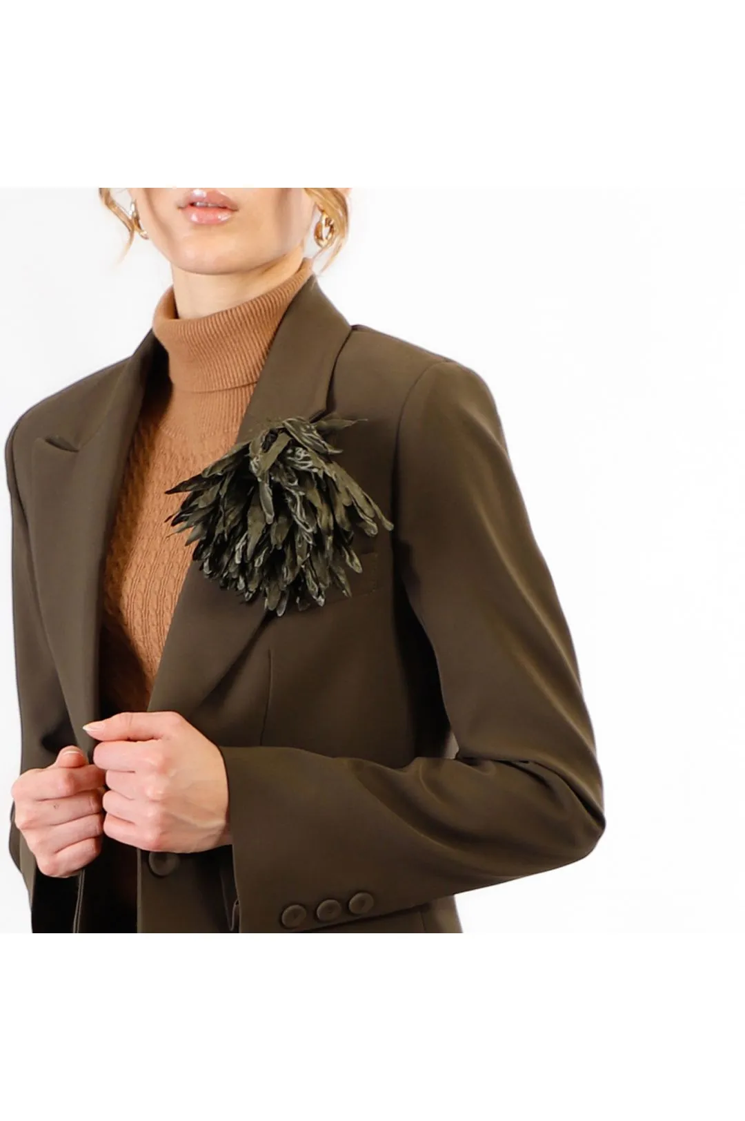 chaqueta de tejido bielástico con botonadura sencilla mud