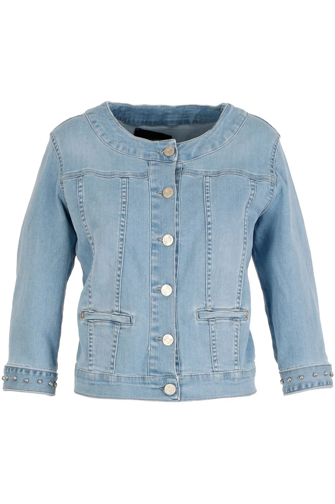 CHAQUETA DENIM CON TACHUELAS