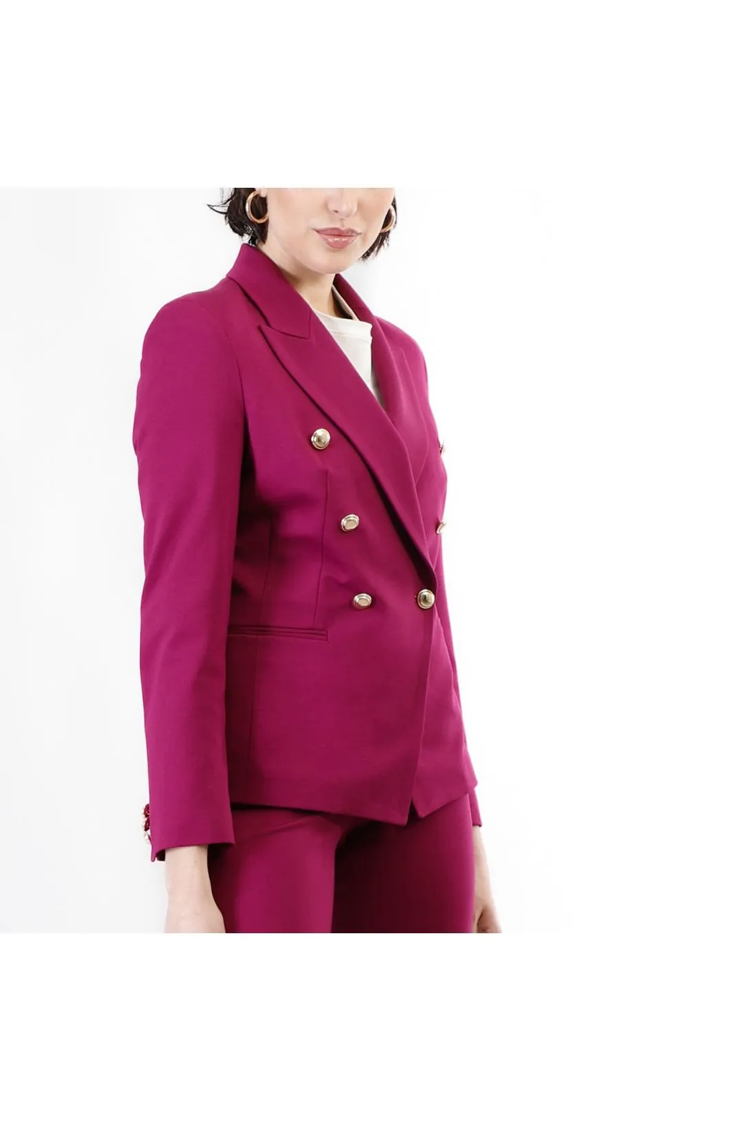 chaqueta elástica con doble botonadura red