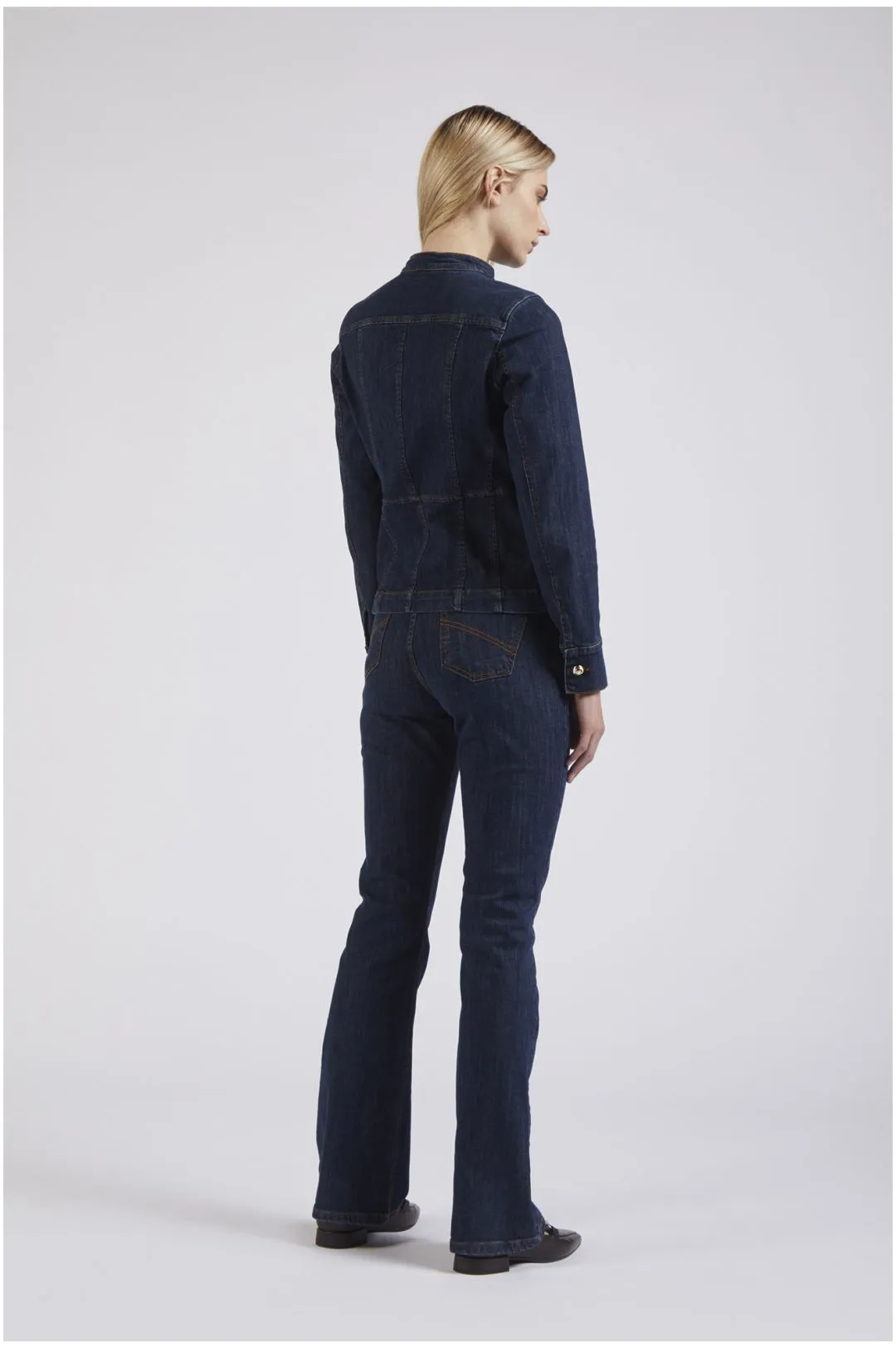 chaqueta slim de denim medium darck blu