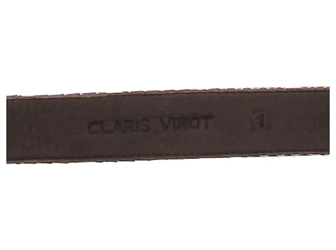 CLARIS VIROT Cinturones T.cm 80 Pieles exóticas Castaño 