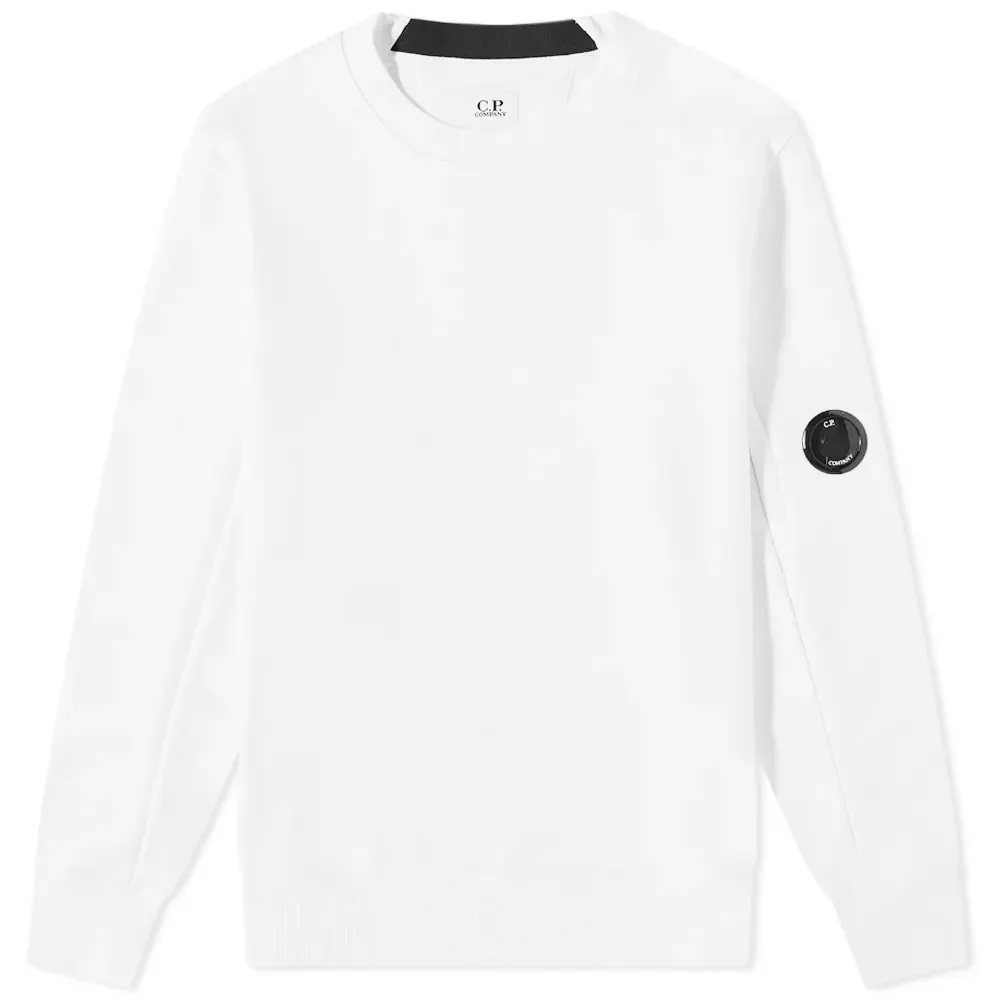 C.P. COMPANY ARM LENS SWEATSHIRT GAUZE WHITE