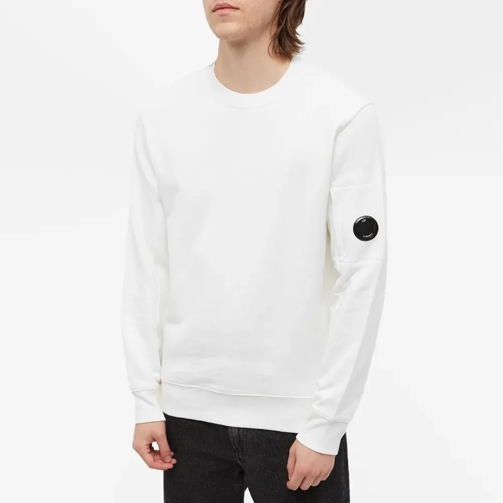 C.P. COMPANY ARM LENS SWEATSHIRT GAUZE WHITE