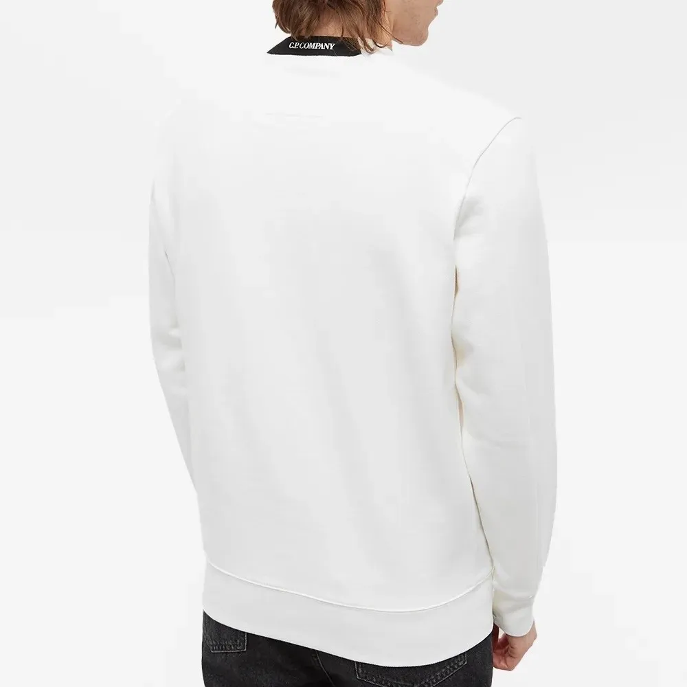 C.P. COMPANY ARM LENS SWEATSHIRT GAUZE WHITE