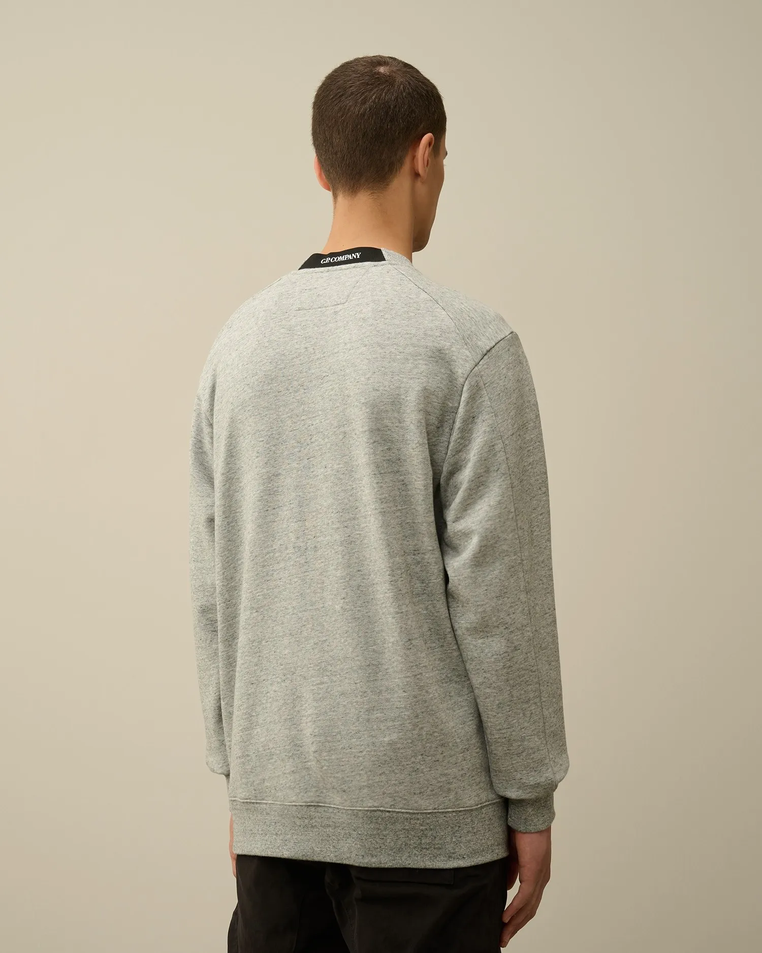 C.P. COMPANY ARM LENS SWEATSHIRT GREYSTONE MELANGE