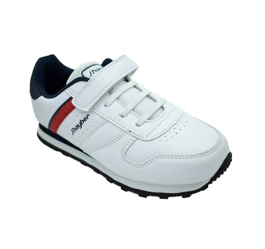 DEPORTIVO J´HAYBER ZN47434-137 CILERA CLÁSICA PARA NIÑOS SPORT CASUAL VELCRO Y ELÁSTICOS  BLANCO/MARINO 26694