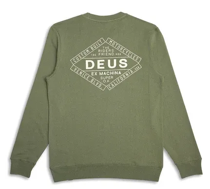 DEUS EX MACHINA CHATTERBOX CREW SWEATSHIRT ANTHRACITE