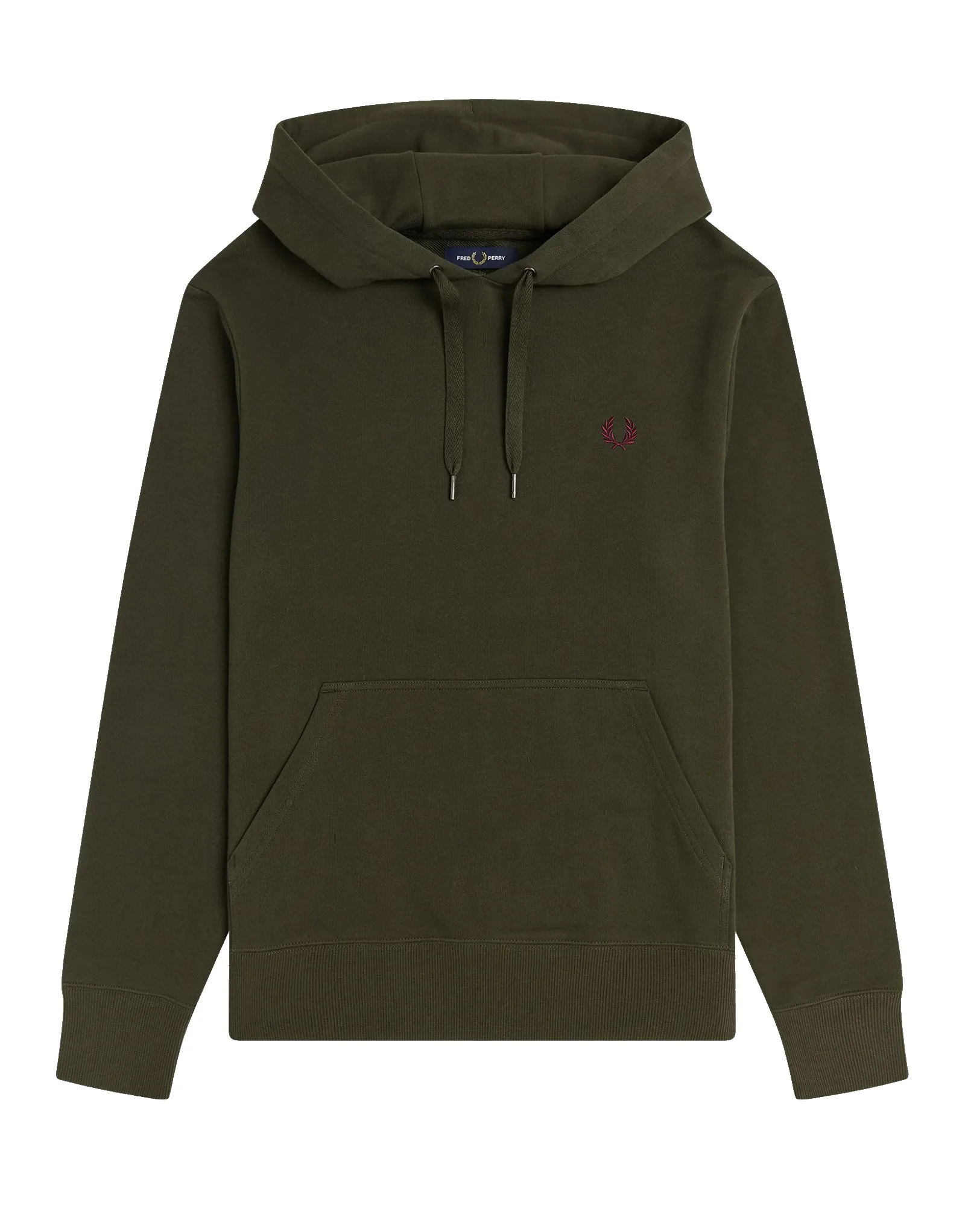 FRED PERRY EMBROIDERED HOODED SWEATSHIRT HUNTING GREEN