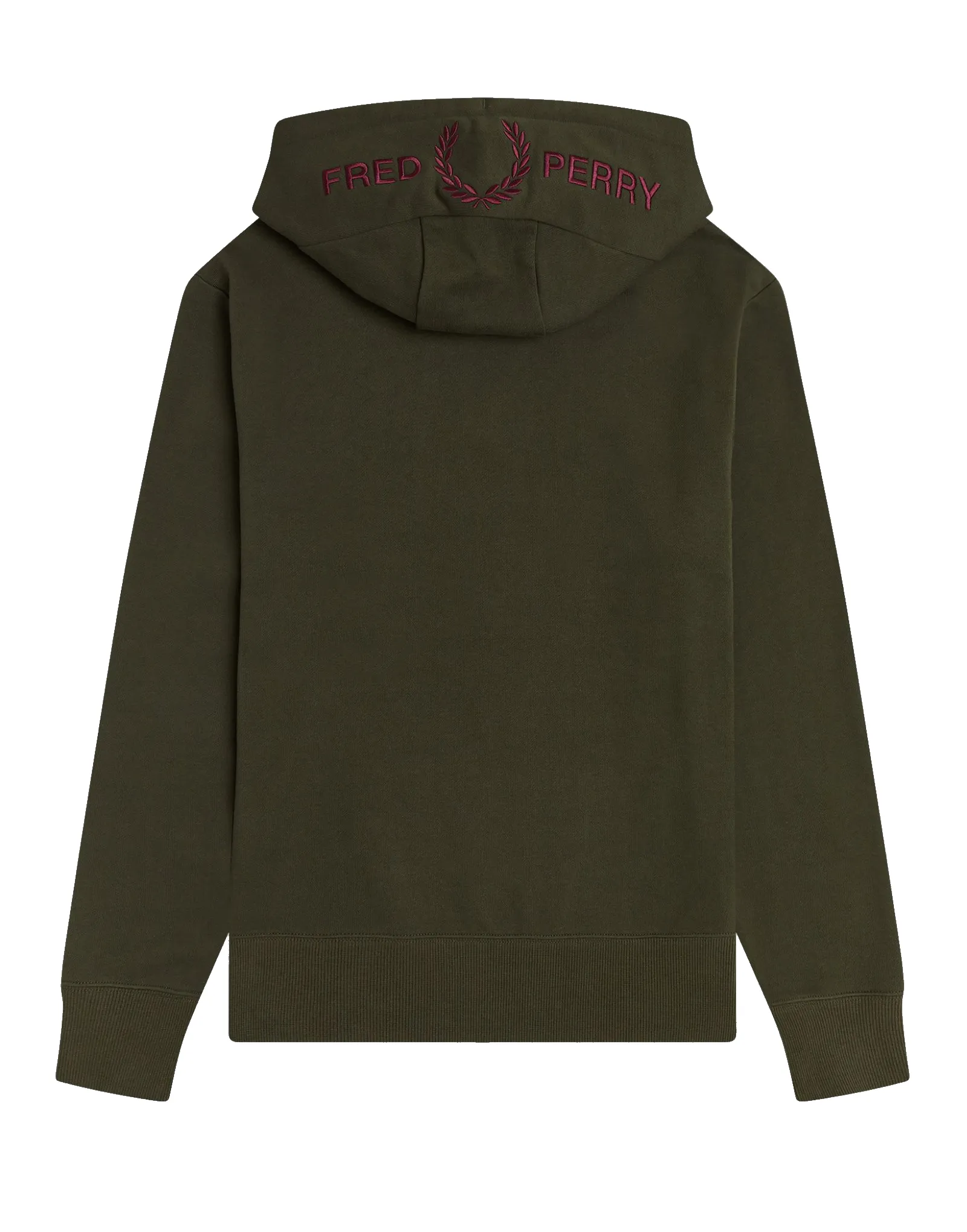 FRED PERRY EMBROIDERED HOODED SWEATSHIRT HUNTING GREEN