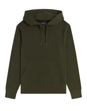 FRED PERRY EMBROIDERED HOODED SWEATSHIRT HUNTING GREEN