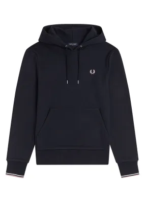 FRED PERRY TIPPED HOODED SWEATSHIRT NAVY