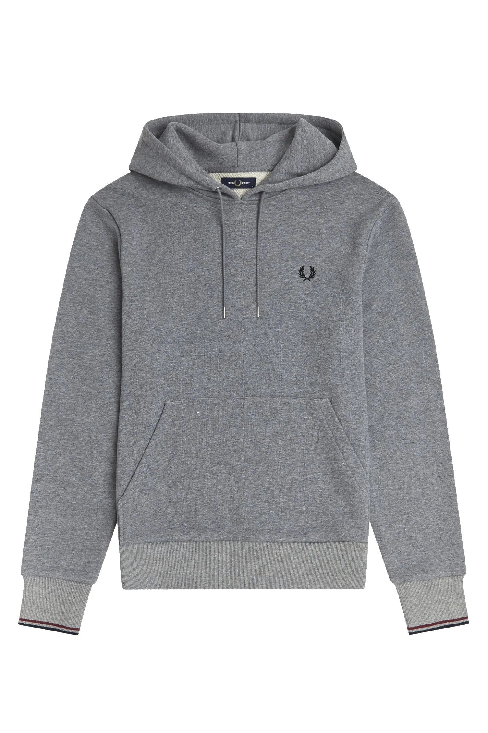 FRED PERRY TIPPED HOODED SWEATSHIRT STEEL MARL