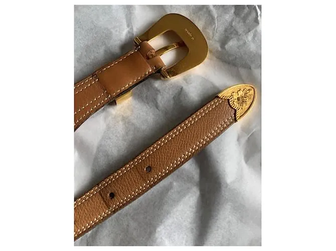 Hermès Cinturones Caramelo Gold hardware 