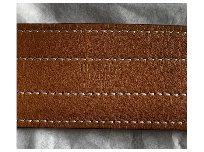 Hermès Cinturones Caramelo Gold hardware 