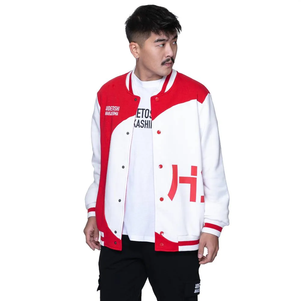 HIDETOSHI WAKASHIMA "Asakusa" Hombre Chaqueta universitaria rojo/blanco