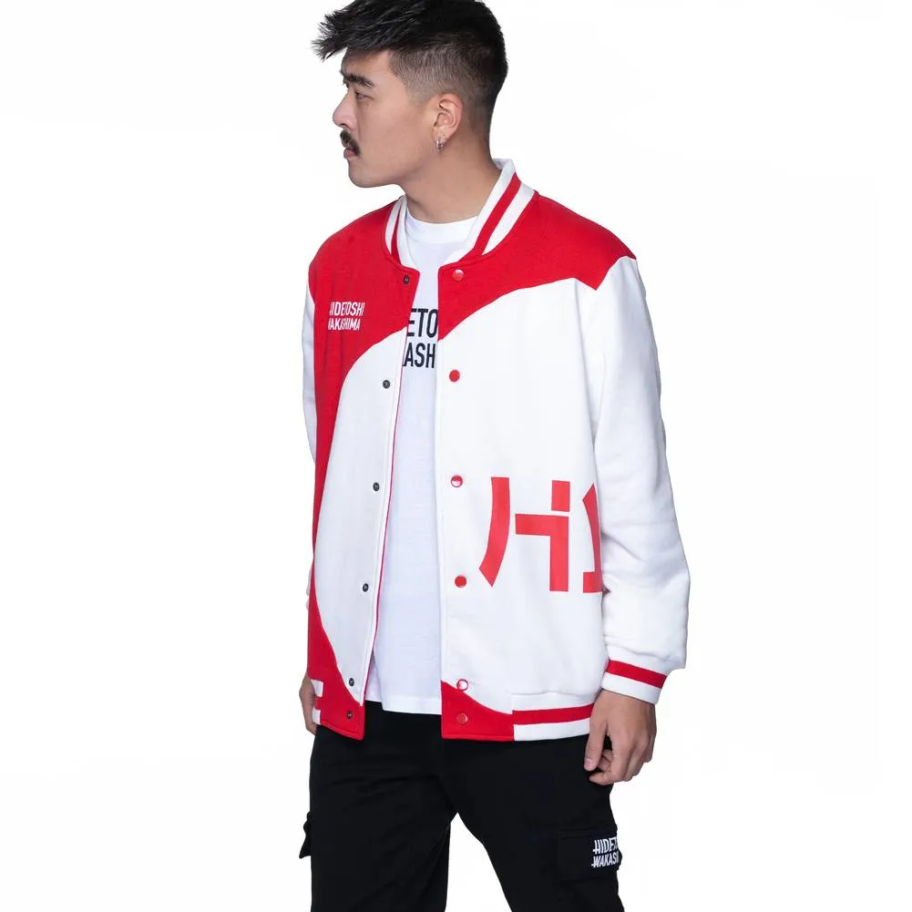 HIDETOSHI WAKASHIMA "Asakusa" Hombre Chaqueta universitaria rojo/blanco