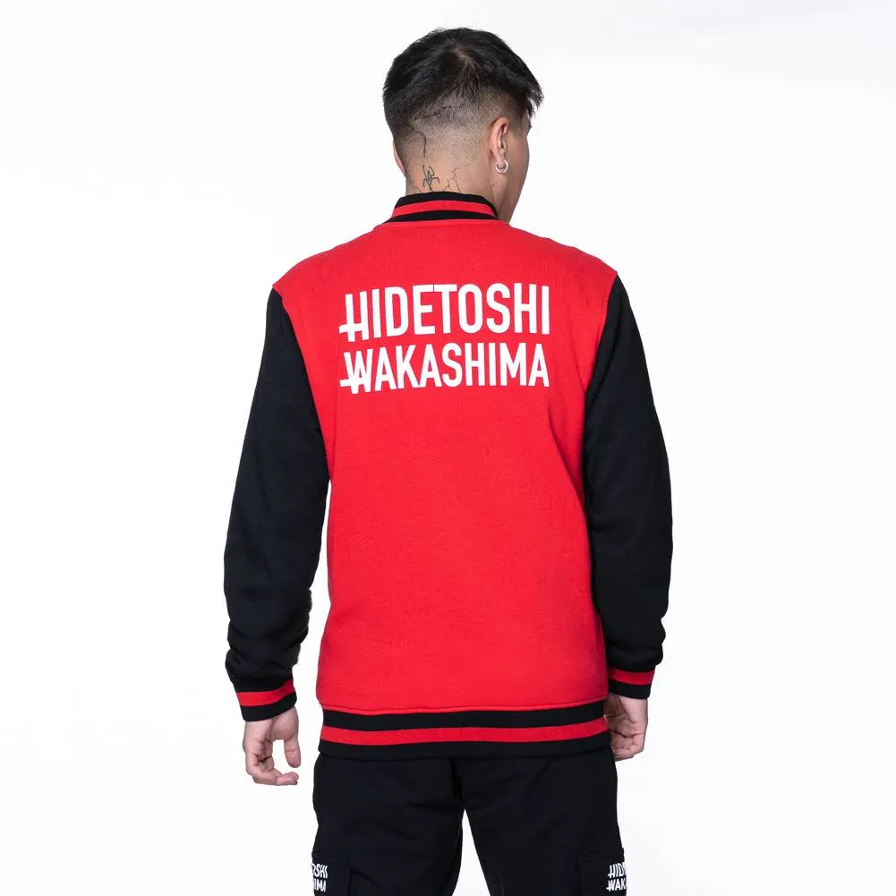 HIDETOSHI WAKASHIMA "Shibuya" Hombre Chaqueta universitaria negro/rojo